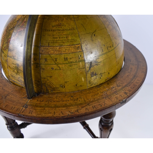 340 - A Bardin's New Terrestrial table top globe, in which the Principal Places of the Earth are accuratel... 