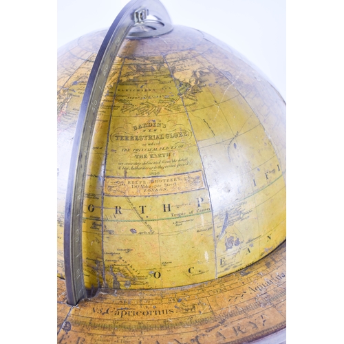 340 - A Bardin's New Terrestrial table top globe, in which the Principal Places of the Earth are accuratel... 