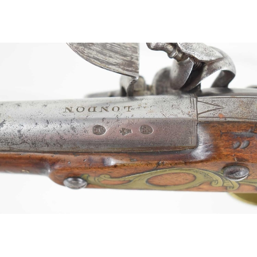12 - A pair of 18th century flintlock pistols, the lock plate signed Byrne, proof marks to top of the bar... 