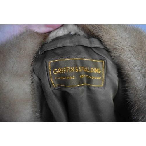 175 - A vintage Griffin & Spalding Furriers of Nottinham fur jacket, a Moore & Moore faux fur next trim, a... 