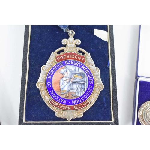 234 - A large silver medallion awarded to the President of the National Co-Operative Bakery Managers Assoc... 