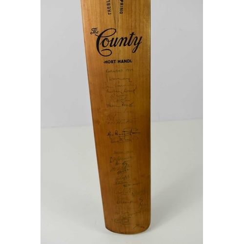 250 - A signed cricket bat signed by the England 1959 and India 1959 team, together with vintage golf club... 