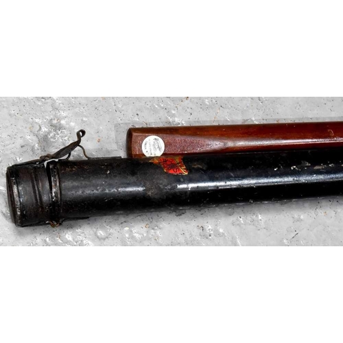 271 - A Snooker cue, by Burroughes & Watts 19 Soho Square, London, 16oz, with metal case.