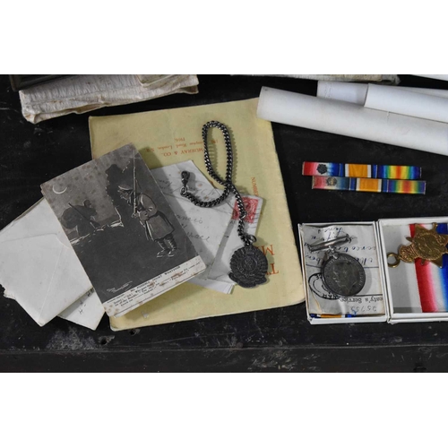 32 - A collection of WWI medals and ephemera awarded to Sergeant G W Albon, Lancashire Fusiliers, 893, co... 