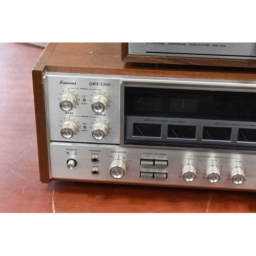 323 - A vintage Sansui QRX-550 four channel receiver a/f together with a Dokorder MC-70A 4 channel cartrid... 