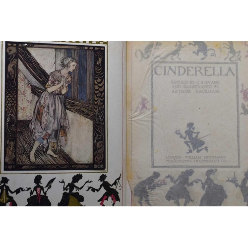 447 - 'Cinderella', retold by C. S. Evans, illustrated by Arthur Rackham, having tipped in colour plate to... 