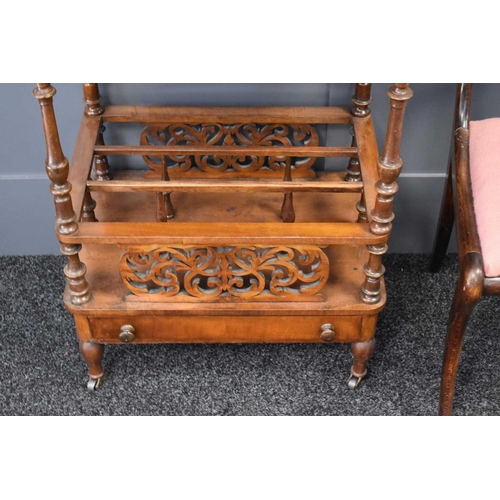 524 - A Regency mahogany brass inlaid single chair with needlework drop in seat together with a 19th centu... 