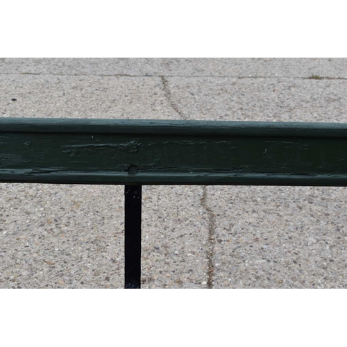 540 - A wrought iron railway station bench of large proportions, the back board stamped L&NWR Co for Londo... 