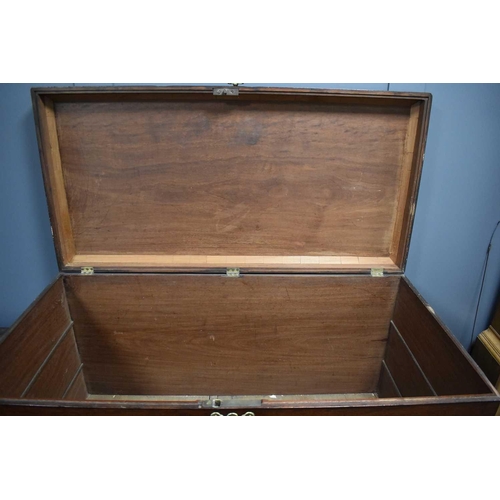 546 - A Georgain Irish mahogany silver chest of impressive proportions with large twin brass handles and t... 