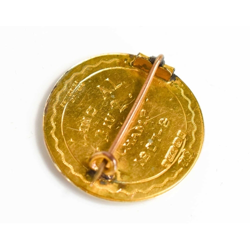 62 - A 9ct gold Edwardian Footballing medal, inscribed for 'Lanc A.L., DIV 2, CHAMP, 1907-8', stamped for... 
