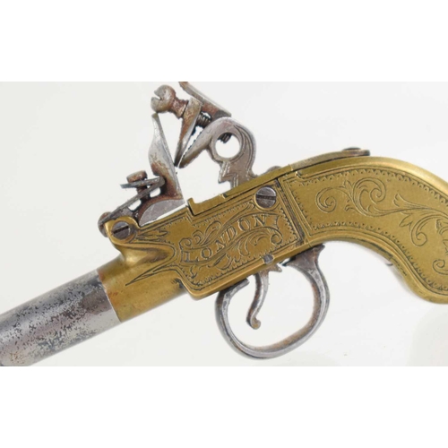 7 - A late 18th/early 19th century flintlock boxlock pocket pistol by Twigg, London, with steel screw ba... 