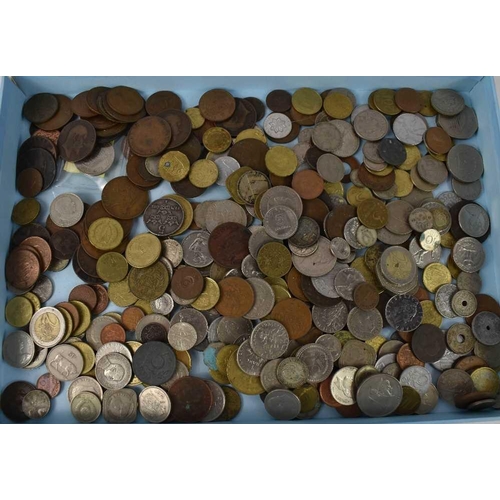 90 - A selection of GB and worldwide coins, including Victorian penny's.