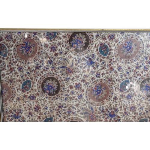 210 - A pair of finely woven 19th century North Indian part silk and cashmere panels, the cream ground wit... 