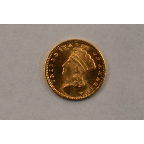 66 - A USA gold dollar dated 1862.