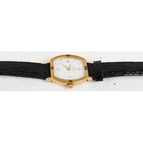 130 - A 9ct gold cased lady's Omega cocktail watch, with Arabic quarter numerals, and Roman quarter numera... 