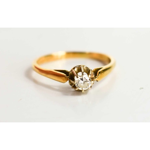 153 - A solitaire diamond dress ring, the brilliant cut stone of approximately 0.2ct, size O/P, 2.49g.