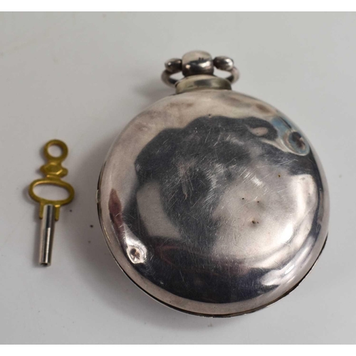 260 - A large 19th century pocket watch, with silvered and silver gilt Roman numeral dial, with subsidiary... 