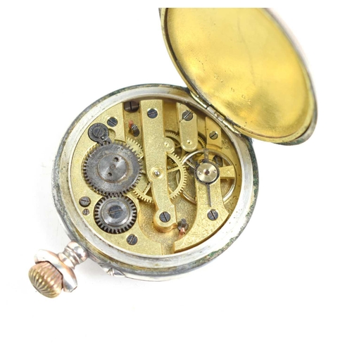 296 - A 19th century silver pocket watch, with arabid dial and subsidiary seconds, vacant sheild engraved ... 