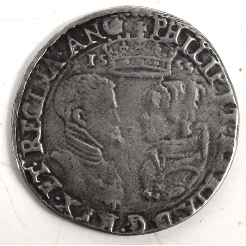 352 - A Philip and Mary (1554-1558), silver shilling, English titles, dated 1555.