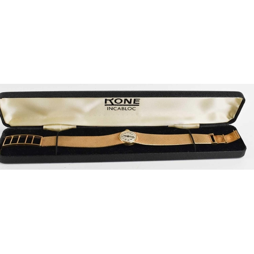 371 - A lady's vintage Rone Incabloc 9ct gold cocktail watch, the signed dial with Arabic numerals, with i... 