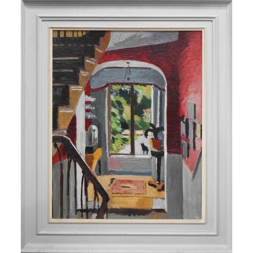 37 - Adrian Daintrey (b.1902): Passage, Thurloe Square, Oil on canvas board, 51 by 40cm. [Provenance: Pur... 