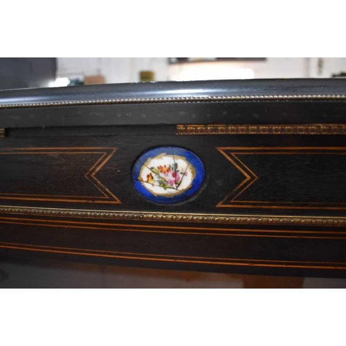 451 - A Victorian ebonised pier cabinet, with glazed door enclosing shelves on a plinth base, 87cm by 35 b... 