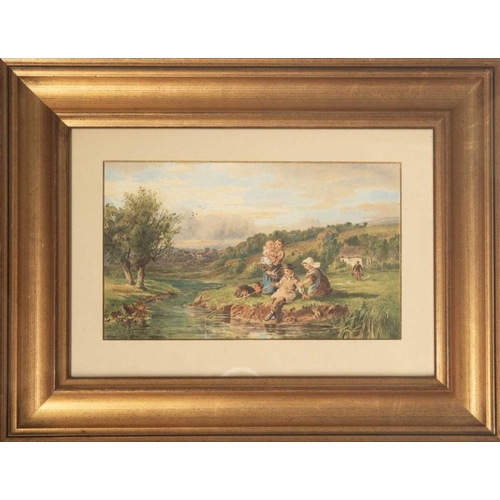 46 - John Henry Mole R.I. (British, 1814-1886): a pair of framed 19th Century allegorical watercolours wi... 