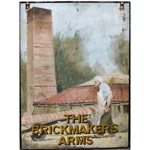 478 - A full size pub sign of 'The Brickmakers Arms', painted to both sides.