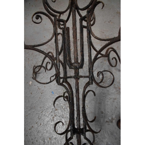 491 - A 19th century wrought iron weather vane, reputedly from a Rutland church, the body of black painted... 