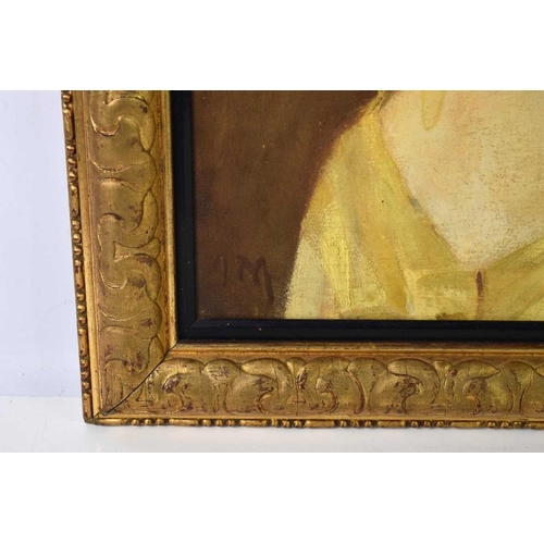 64 - A 19th century portrait painting of Lady Betsey Wintringham, oil on canvas, signed IM lower left, 49... 