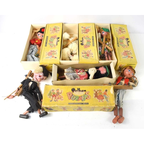 12 - A collection of vintage Pelham Puppets, some boxed, to include Tyrolean Girl, Mitzi, Poodle and othe... 