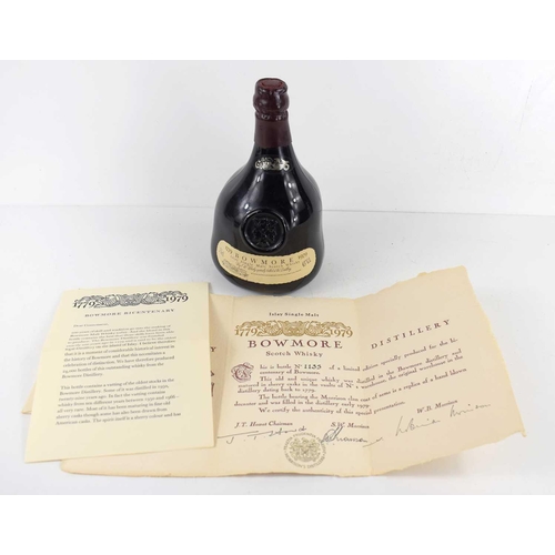 153 - A bottle of Bowmore 1779-1979 Bicentenary single malt Scotch whisky, 43%, 75cl, with relevant paperw... 