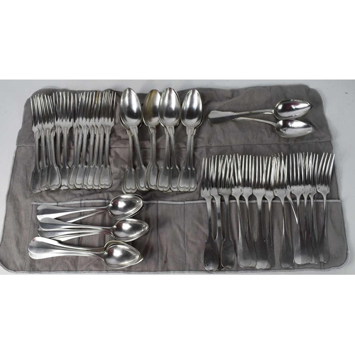 173 - A group of Christofle silver plated flatware, to include nine forks and ten spoons in pattern number... 