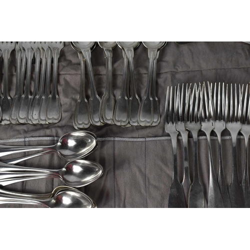 173 - A group of Christofle silver plated flatware, to include nine forks and ten spoons in pattern number... 