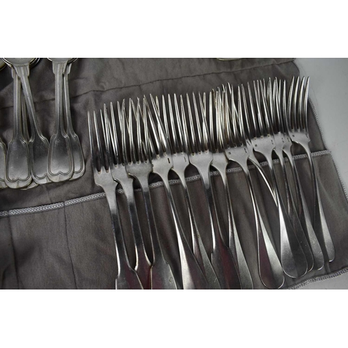 173 - A group of Christofle silver plated flatware, to include nine forks and ten spoons in pattern number... 