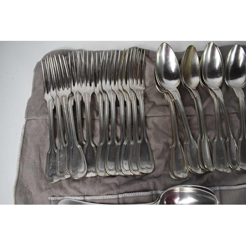 173 - A group of Christofle silver plated flatware, to include nine forks and ten spoons in pattern number... 