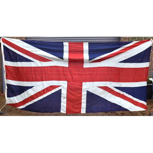 195 - A large Naval Union Jack flag, 2:1 scale, early 20th century, 380cm by 196cm.