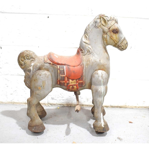 31 - A vintage Mobo ride on toy horse, with residual paint work.