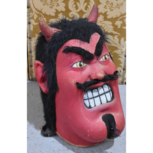 48 - A large carnival mask in the form of the devil or possibly Noh, 55cm high