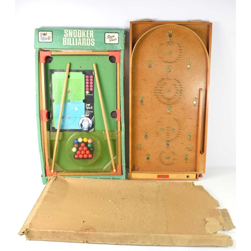 54 - A vintage Chad Valley Bagatelle board with its original box together with a Steve Davies 