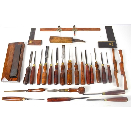 594 - A group of woodworking chisels to include examples by J.G Graves, J.B Addis & Sons and others togeth... 