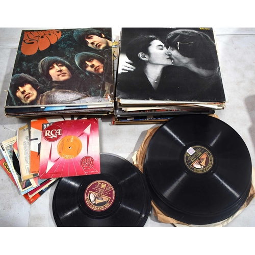 89 - A group of LPs, singles and 78rpm records to include classical, Carpenters, Paul Simon, Beatles, Jam... 