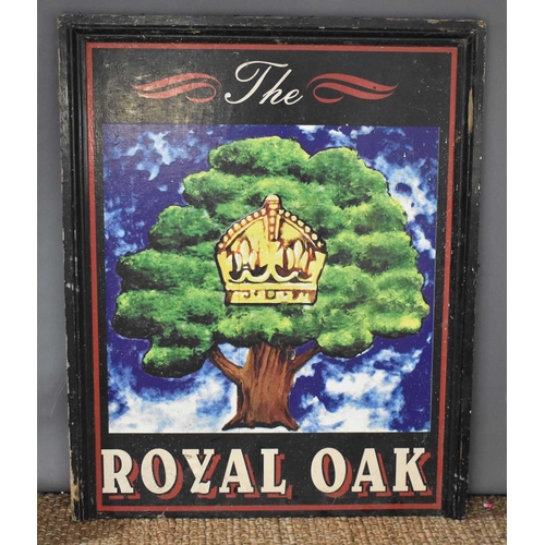 96 - A large double sided wooden pub sign 