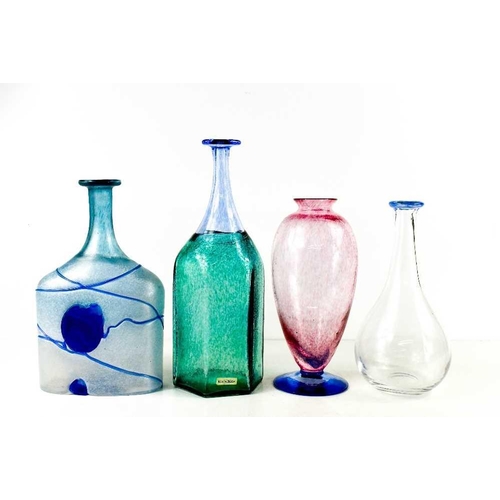 1 - Three Bertil Vallien for Kosta Boda vases, one 'Galaxy' pattern vase with slim neck, 21cm high, one ... 