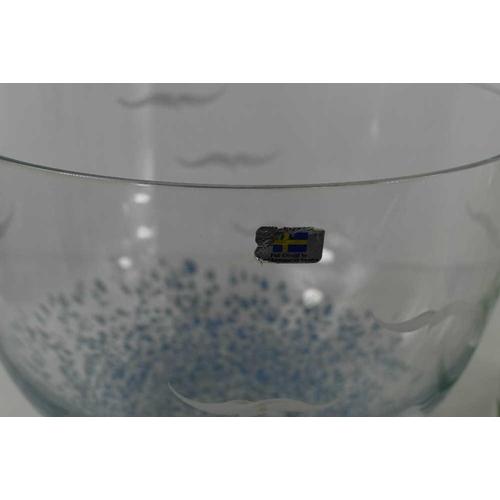 26 - A Catti Aselius for Lindeshammar glass bowl, 15cm high, 21.5cm diameter, together with a similar cup... 