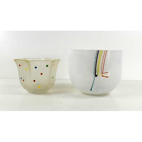 3 - A Bertil Vallien for Kosta Boda, 'Rainbow' pattern bowl, and a Catti Aselius Lidbeck for Kosta Boda ... 