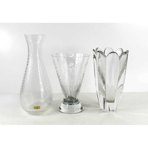 37 - Two Kosta Boda glass vases, one by Ulrica Hydman Vallien, signed to the base and numbered 78654, one... 