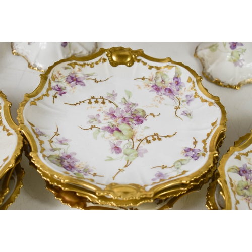 28A - A group of Limoges porcelain, late 19th / early 20th century omprising two oval dishes, two heart fo... 