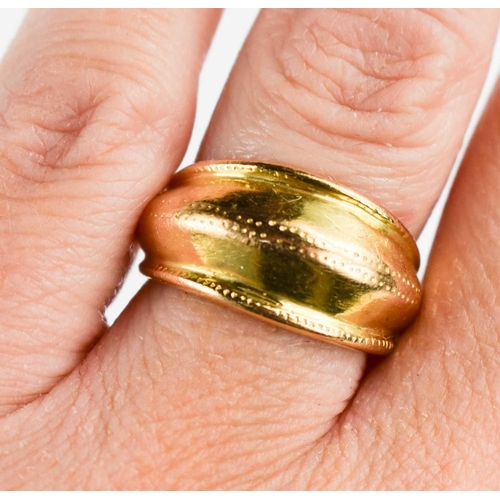 14 - An 18ct gold ring, in the ancient Norwegian style, size M, 8.36g.