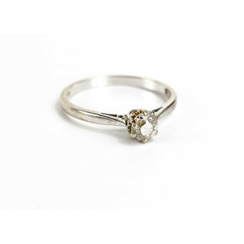 143 - An 18ct white gold and diamond solitaire ring, diamond approximately 4.4mm diameter, 0.25ct, size M/... 